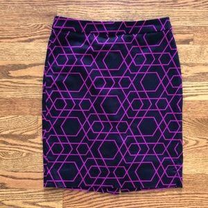 J. Crew patterned pencil skirt